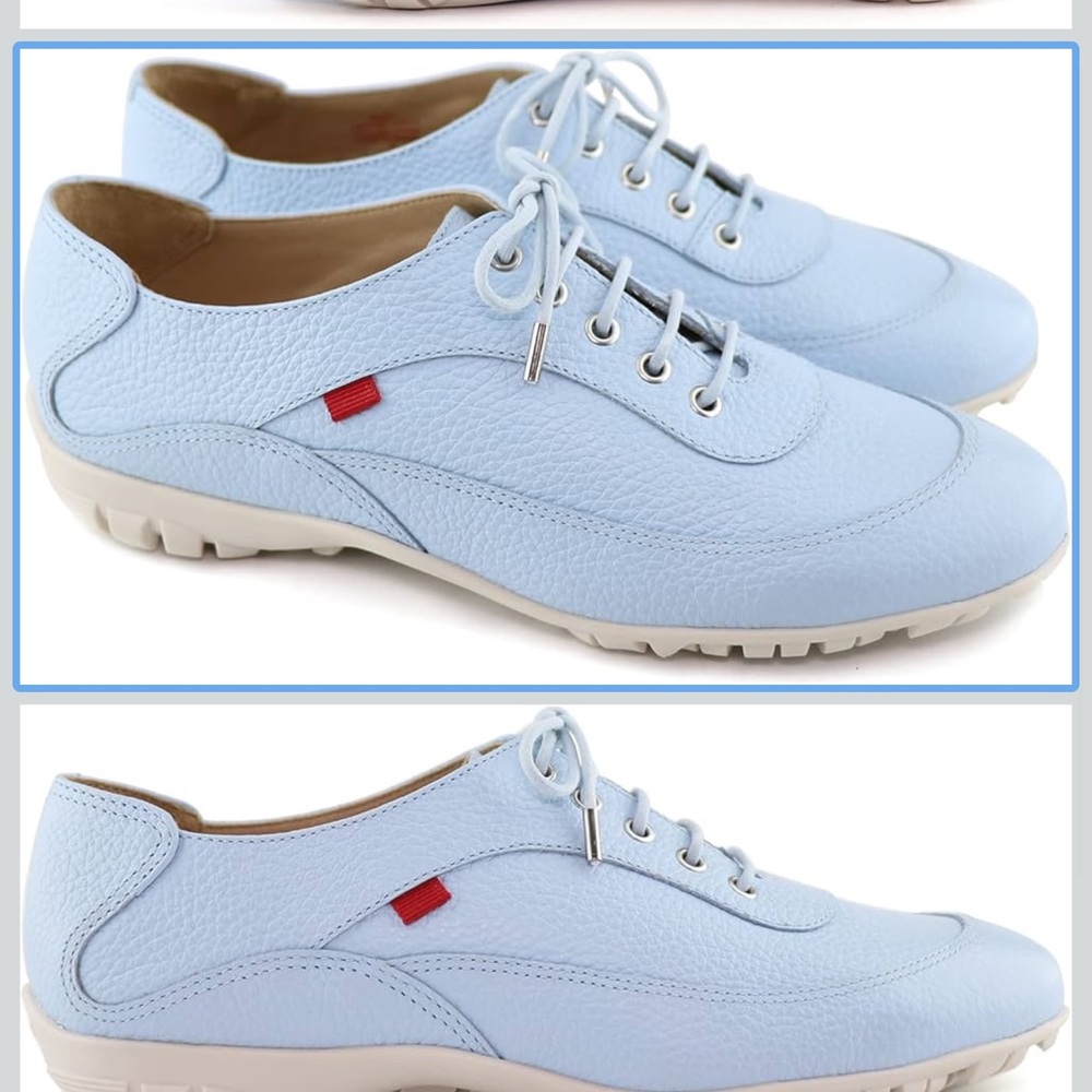 Sky Blue Leather Women's Sneakers! NEW!